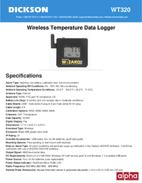 Thumbnail of document Data Sheet - WT3 Wireless Temperature Data Loggers